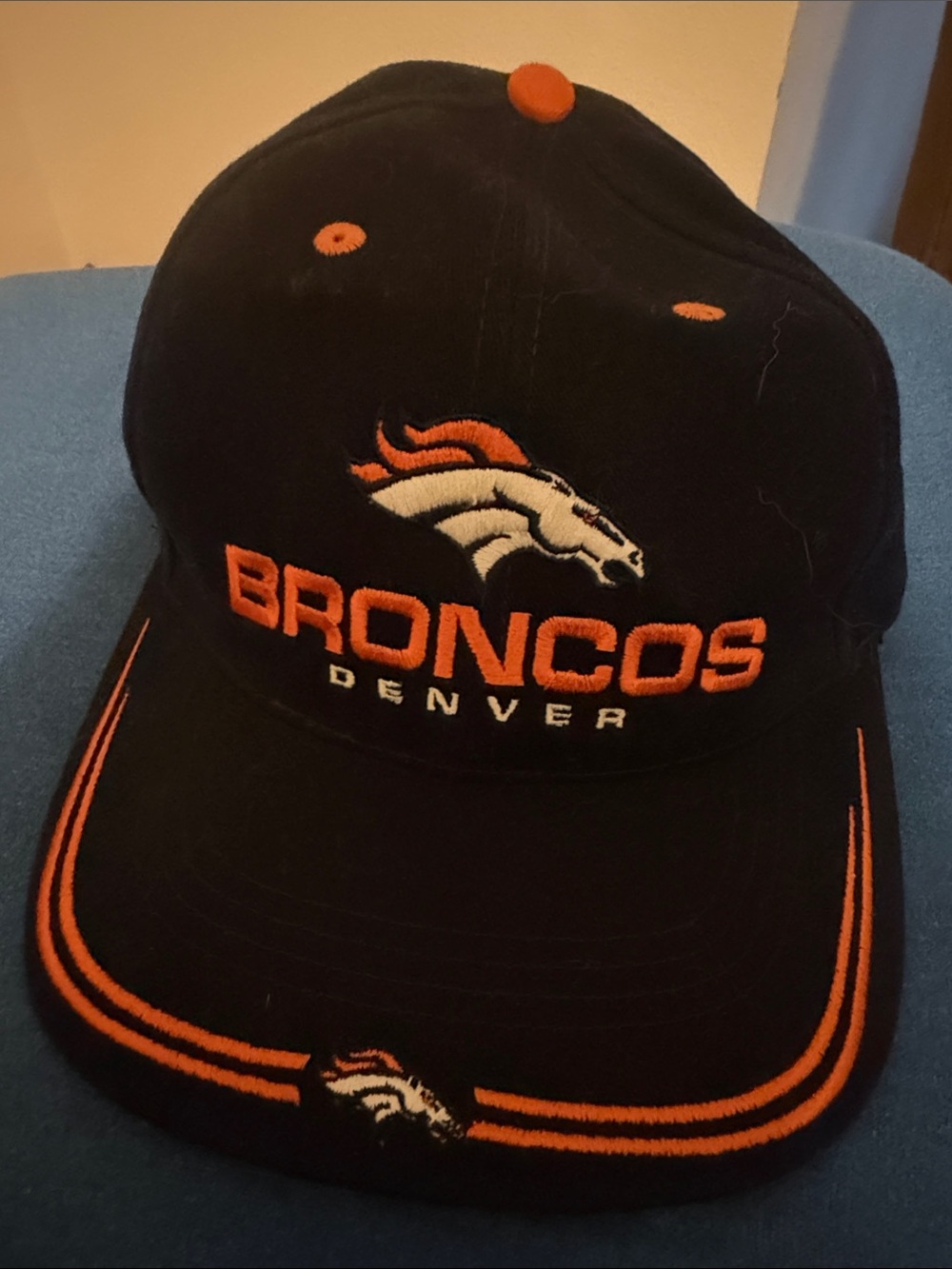 NFL Denver Broncos Black and Orange Embroidered Hat